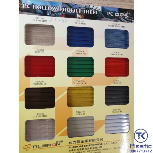 Tấm nhựa Poly lấy sáng (Rỗng ruột) - Chất lượng cao - giá rẻ