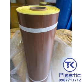 Vải Teflon chịu nhiệt độ cao (Màu nâu- Có lớp keo dán) chất lượng cao - giá rẻ