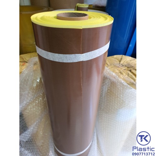 Vải Teflon chịu nhiệt độ cao (Màu nâu- Có lớp keo dán) chất lượng cao - giá rẻ